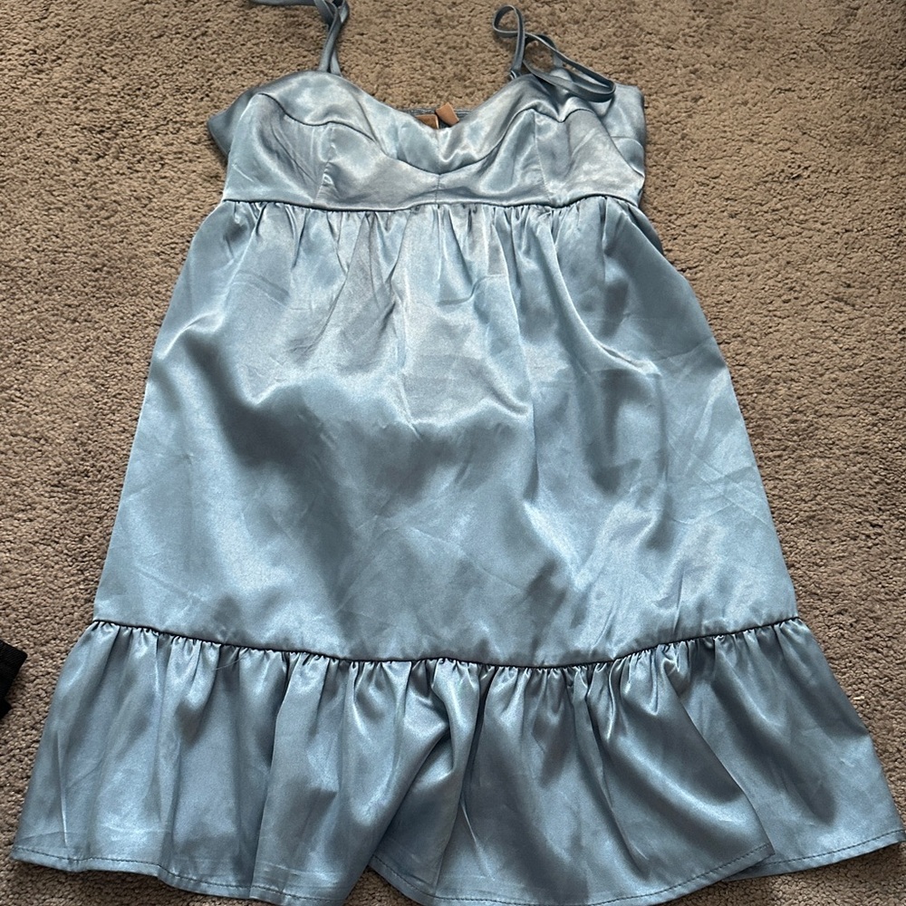 Light Blue Satin Dress